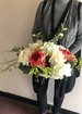 A touch of coral silk flower arrangement thumb