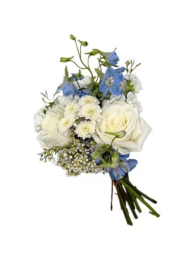 Blue & White Small Prom Bouquet by The Flower Alley