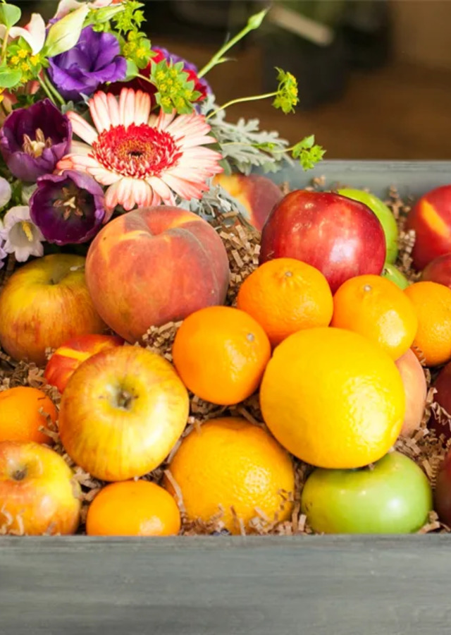Gourmet Fruit and Flowers Gift by The Flower Alley
