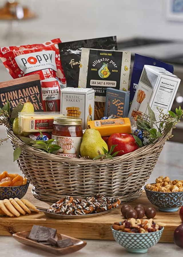 Gourmet Gift Basket and Fruit Sampler - medium by The Flower Alley