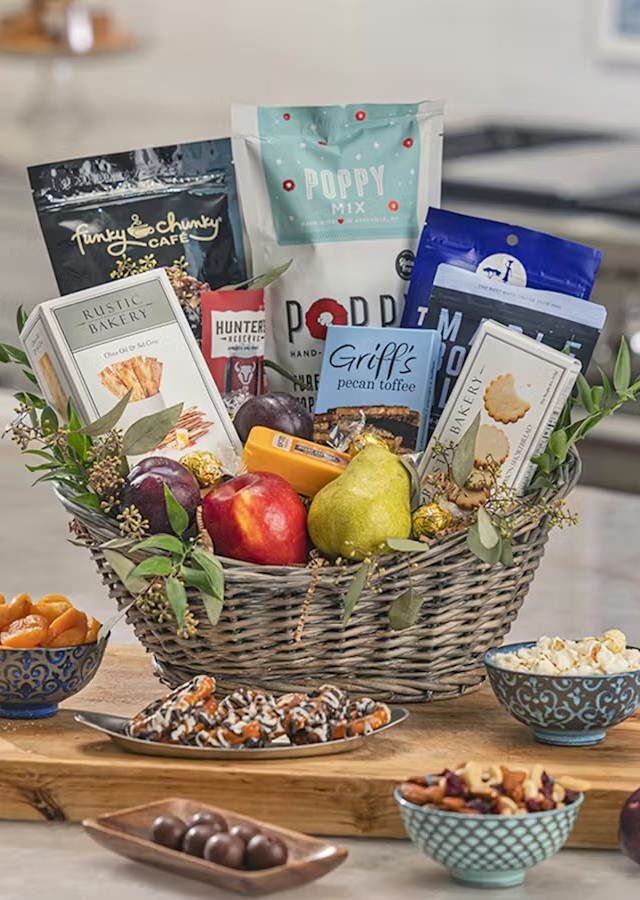 Gourmet Gift Basket and Fruit Sampler - Small by The Flower Alley