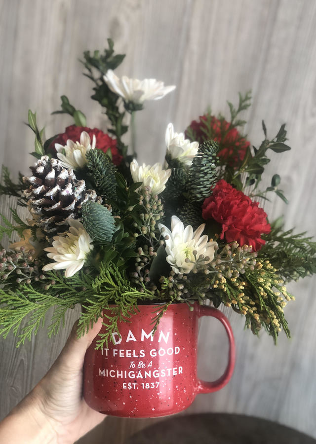 Holiday Michigan Mug by The Flower Alley