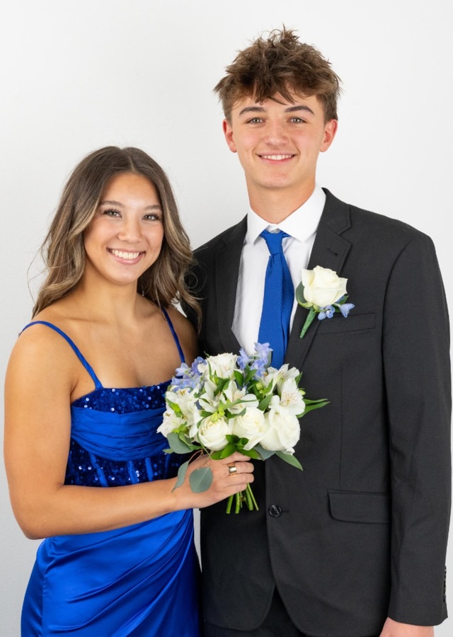 Matching Prom Set: Blue Bouquet and Boutonniere by The Flower Alley