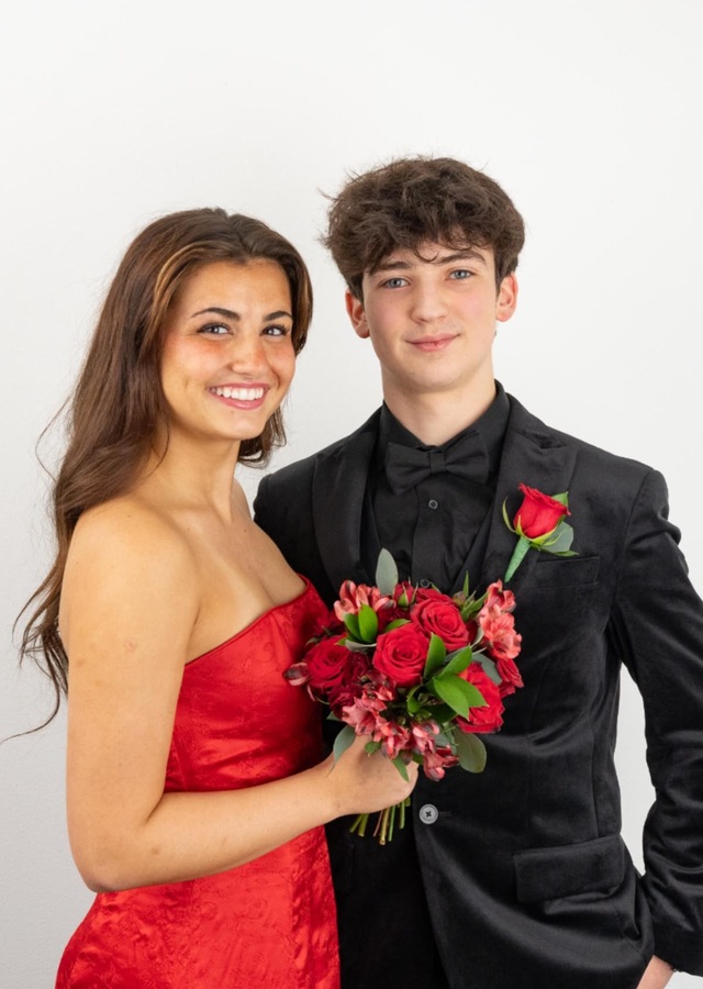 Matching Prom Set: Red Bouquet and Boutonnière by The Flower Alley