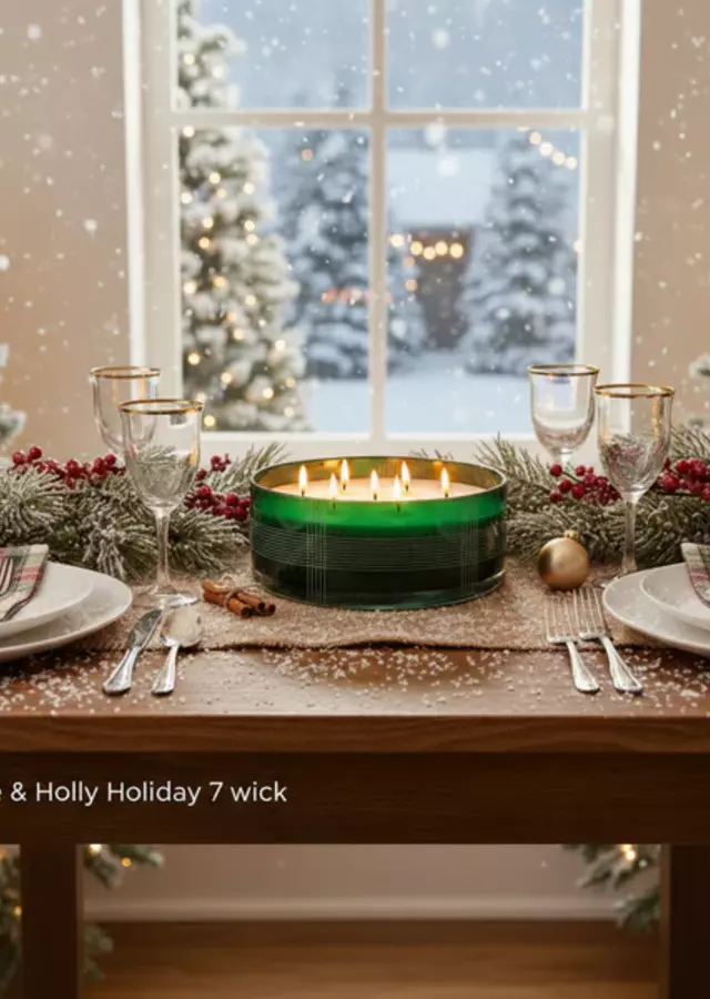 Display of Mistletoe & Holly | 60oz Plaid Glass XL by The Flower Alley