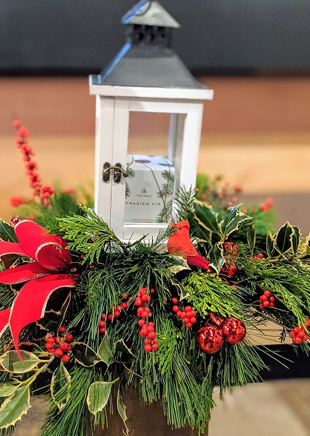 Thymes Fraser Fir Candle Lantern by The Flower Alley